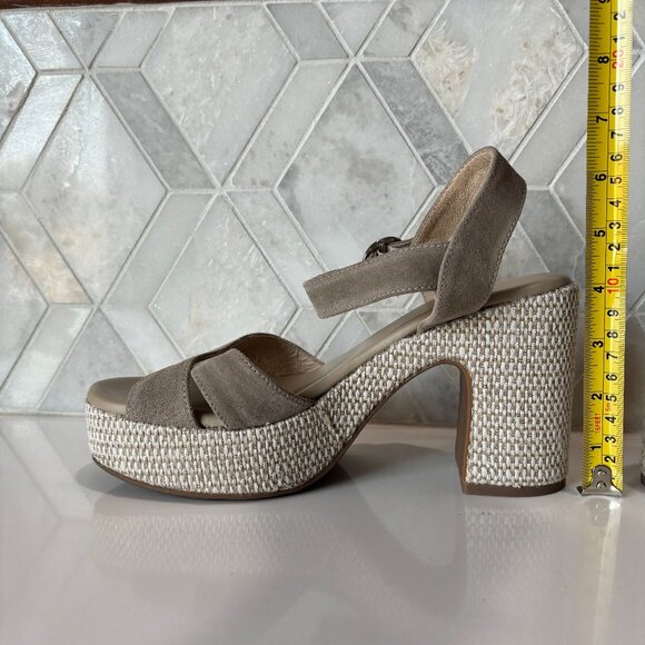 Nero Giardini Sz 39 9 Suede Criss Cross Strap Block Heel Sandal Sandali Donna - Picture 3 of 11